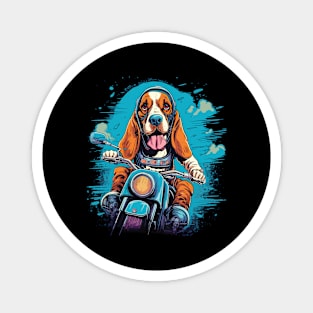 Basset Hound riding a motorcycle Magnet